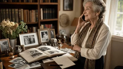 Woman collecting memories by phone