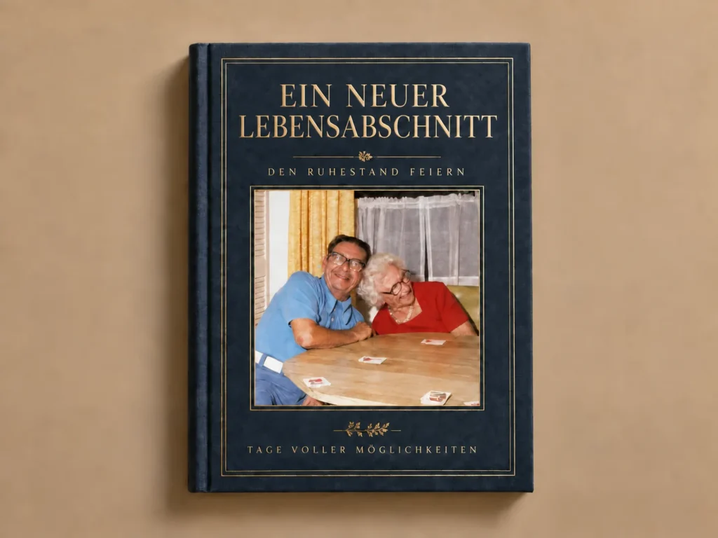 Umschlag eines Ruhestandsbuchs für einen Mentor