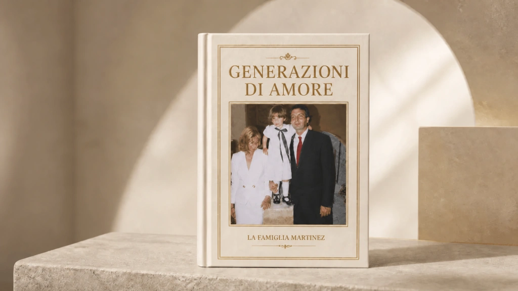 Copertina completa di un libro StoryKeeper nella palette coordinata