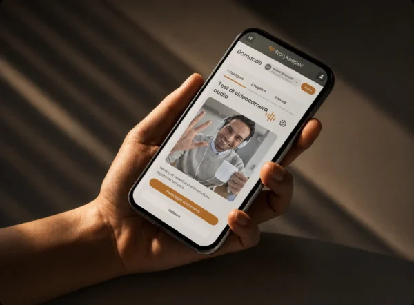Una storia video in fase di registrazione su uno smartphone.