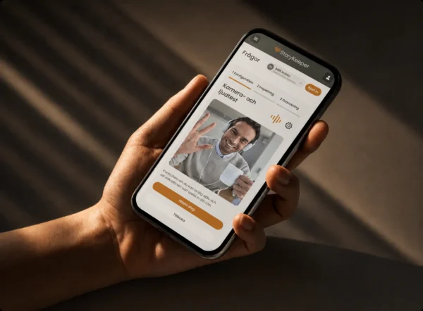 En videoberättelse som spelas in på en smarttelefon.