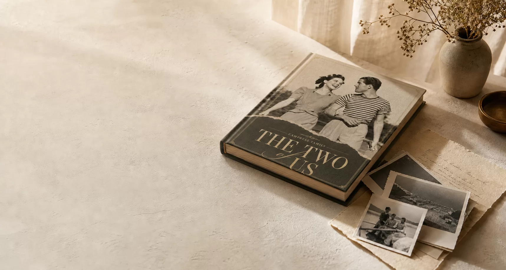 A StoryKeeper memory book with family photographs