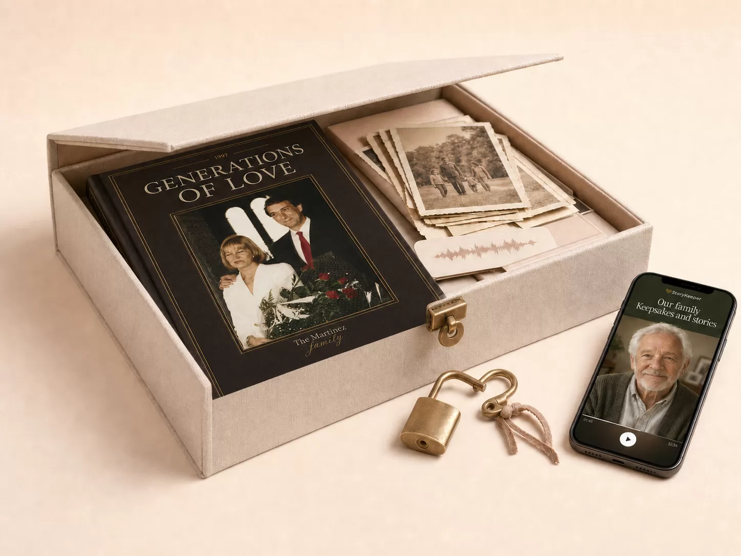 A StoryKeeper memory box and book